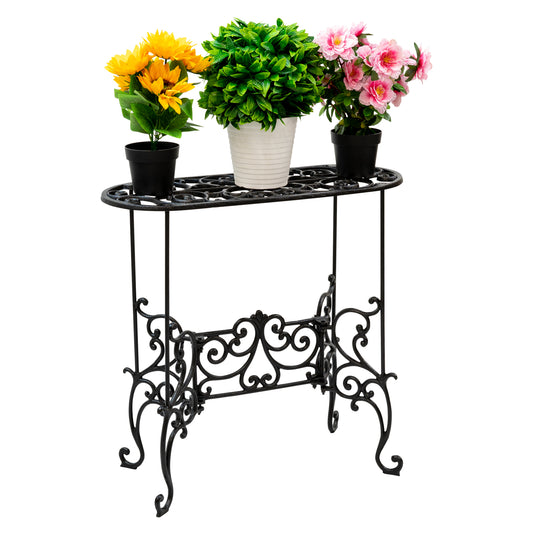 Woodside Heavy Duty Cast Iron Indoor/Outdoor XL Plant Pot Display Stand