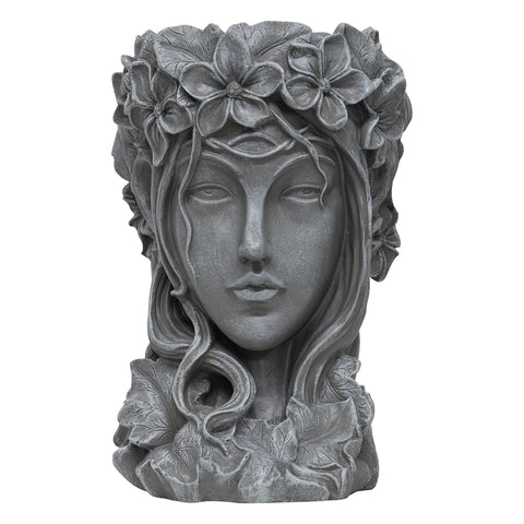 Woodside Garden Goddess Head Planter Decorative Indoor/Outdoor Plant Pot Statue
