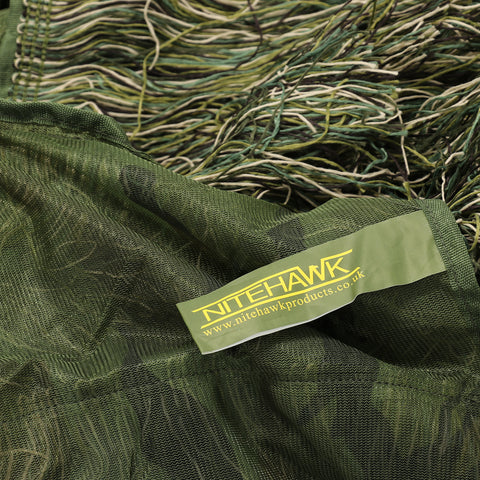 Nitehawk Woodland Camo Ghillie Net, Hunting Shooting Hide Netting, 4m x 1.5m