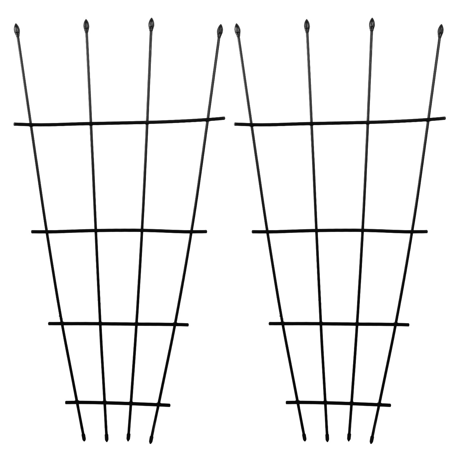 Woodside 1.2m Metal Garden Fan Trellis, Decorative Plant/Flower Pot Support, Pack of 2