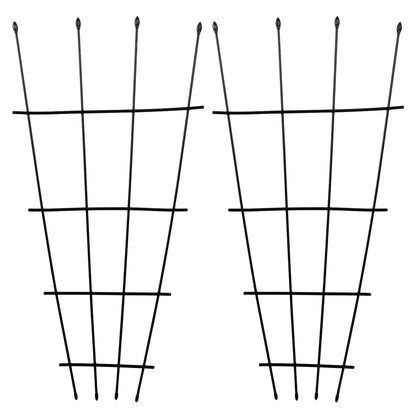 Woodside 1.2m Metal Garden Fan Trellis, Decorative Plant/Flower Pot Support, Pack of 2