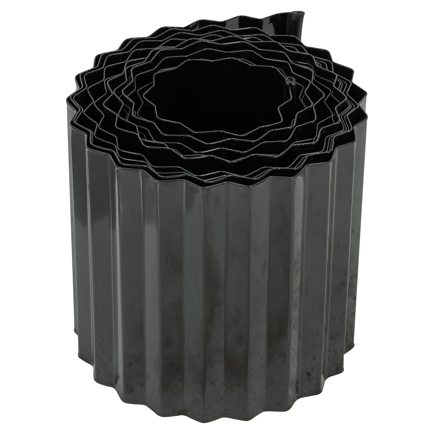 Woodside Metal Garden Border Edging 5m x 16.5cm Decorative Black Finish for Lawn/Pathways