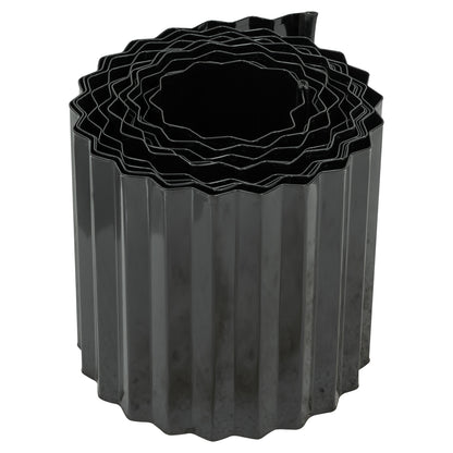 Woodside Metal Garden Border Edging 5m x 16.5cm Decorative Black Finish for Lawn/Pathways