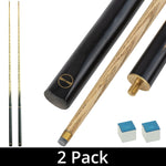 2 x Wollowo 57 Inch White Ash Wood Snooker/Pool Cues