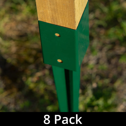 Woodside Steel Fence Post Holders/Ground Stakes, 75mm/3" Square (pack of 8)