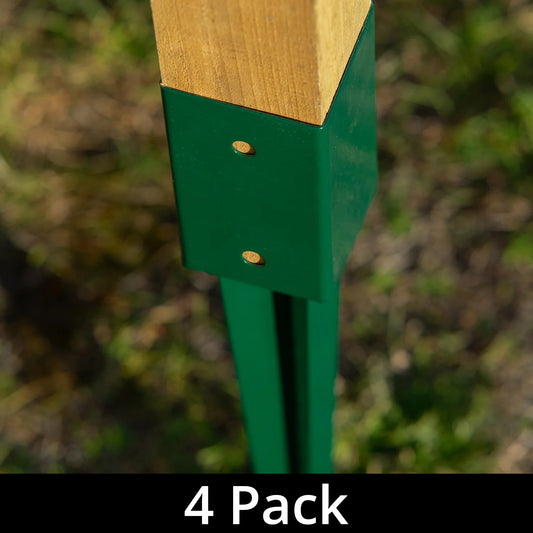Woodside Steel Fence Post Holders/Ground Stakes, 75mm/3" Square (pack of 4)