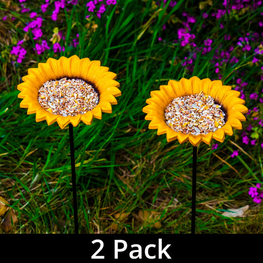 Woodside Cast Iron Sunflower Dish Bird Feeder (Pack of 2)
