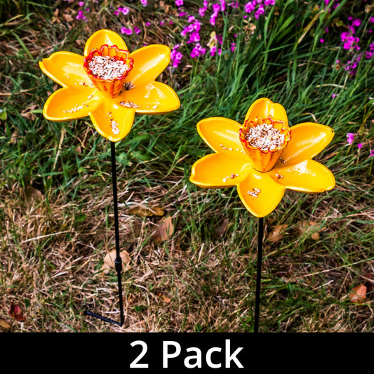 Woodside Cast Iron Daffodil Dish Bird Feeder (Pack of 2)