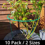 Woodside Steel Garden Plant Support Stakes, Half Round Flower Guard Cage (10 pack)