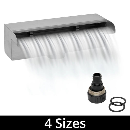 Woodside Stainless Steel Waterfall Fountain, Pond/Pool Cascade Water Feature