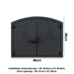 Woodside Cast Iron Outdoor Pizza/Fire Wood Oven Door, 48cm x 38cm Door