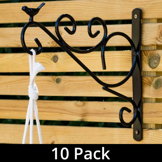 Woodside Hanging Basket/Bird Feeder Decorative Wall Bracket 12" Hook Hanger x 10