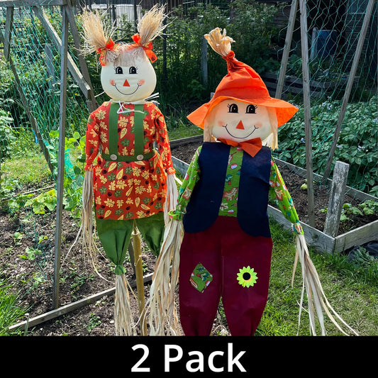 Woodside Garden Scarecrows, Crop & Allotment Bird/Pest Deterrent, Pack of 2