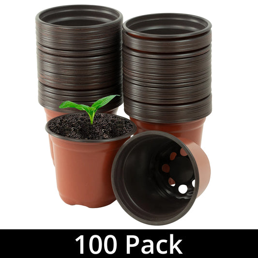 Woodside Pack of 100 Plastic Garden Nursery Seedling Flower/Plant Pots