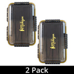 Michigan Waterproof Transparent Fishing Medium Tackle Box Storage Organiser Tray with DIY Dividers for Lures Hooks Storage, 2 Pack