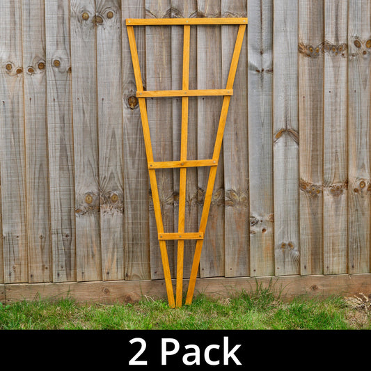 Woodside 1.2m Wooden Garden Fan Trellis, Climbing Plant/Flower Support  - 2 Pack