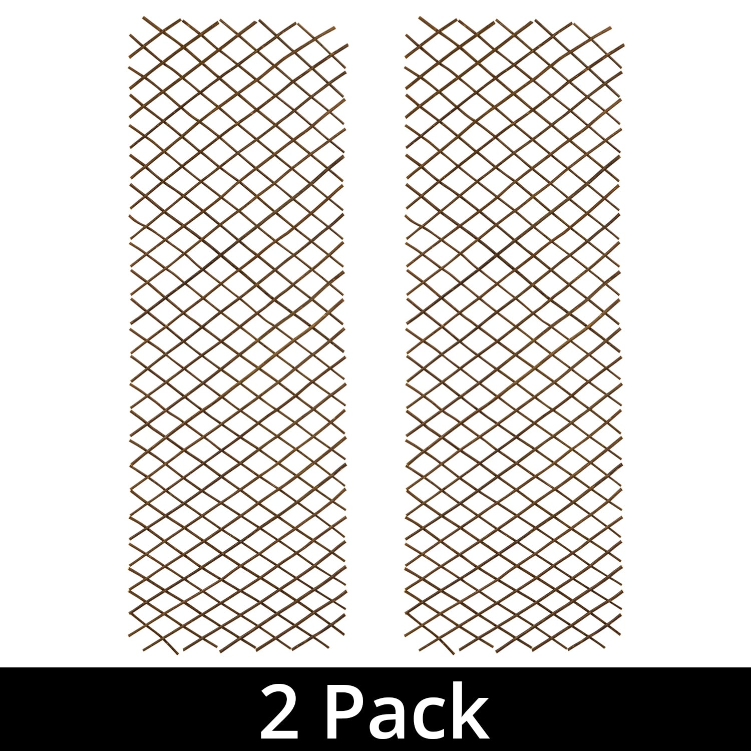 Woodside 1.8m x 60cm Wooden Wicker Garden Trellis, Climbing Plant Support 2 Pack