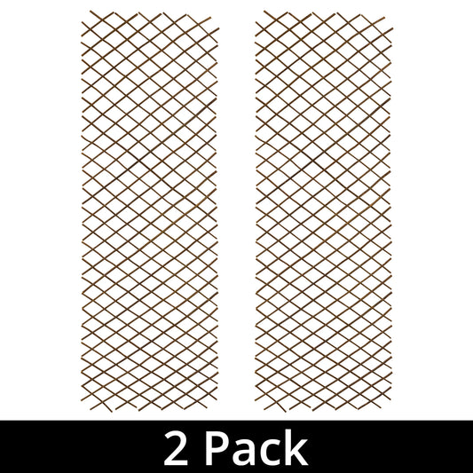 Woodside 1.8m x 60cm Wooden Wicker Garden Trellis, Climbing Plant Support 2 Pack