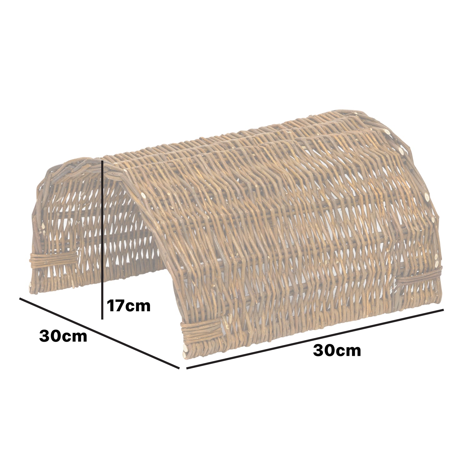 Woodside Rabbit/Guinea Pig Wicker Bridge, Wooden Pet Shelter for Small Animals