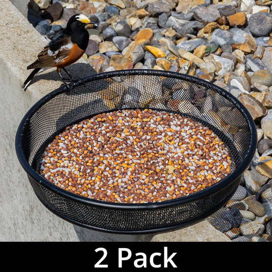 Woodside Universal Replacement Metal Mesh Garden Bird Seed/Nut Dish, 2 Pack