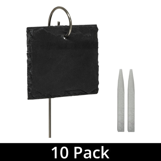 Woodside Garden Slate Plant & Flower Markers + Chalk, Plant Stall Labels x 10
