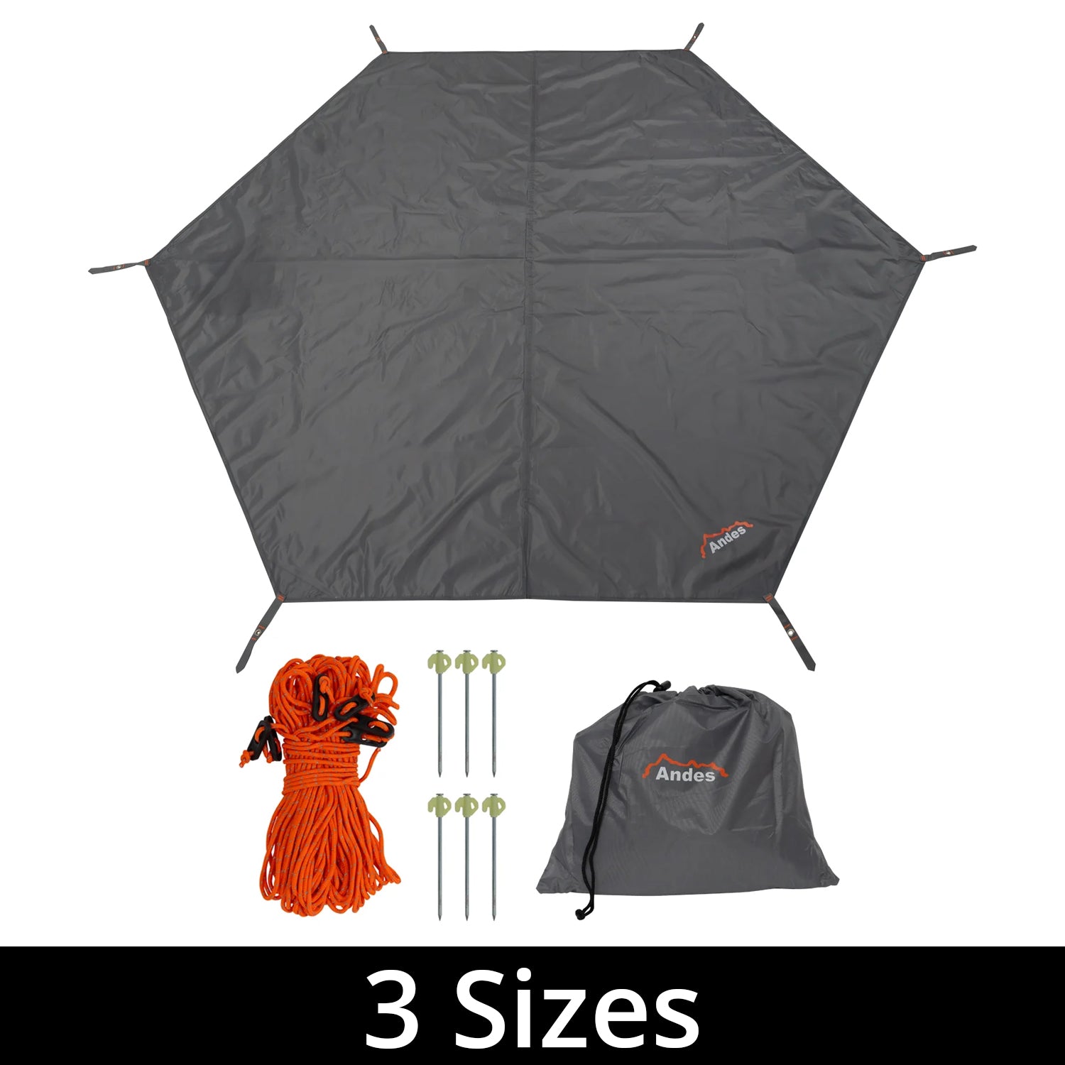 Andes Waterproof Camping Tent/Awning Groundsheet, Multi Purpose Tarpaulin
