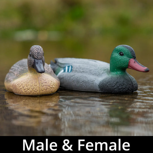 Floating 14" Male & Female Duck Decoys Hunting Shooting Fake Bird Mallard Drake