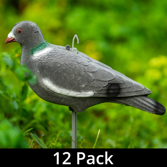 12 x Nitehawk Hunting Shooting Flocked Full Body Fake Bird Pigeon Decoy Shell