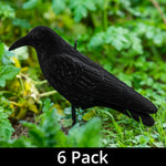 6 x Nitehawk Full Body Flocked Shooting/Hunting Crow Decoy With Feet And Stake