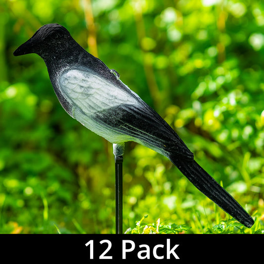 Nitehawk 12 X Full Body Flocked Shooting/Hunting Magpie Decoy With Stake