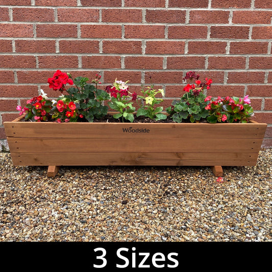 Woodside Sutton Wooden Garden Planter Plant/Flower Trough Container Box