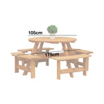 Maribelle 8 Seater Round Wooden Garden/Pub Bench - STAINED