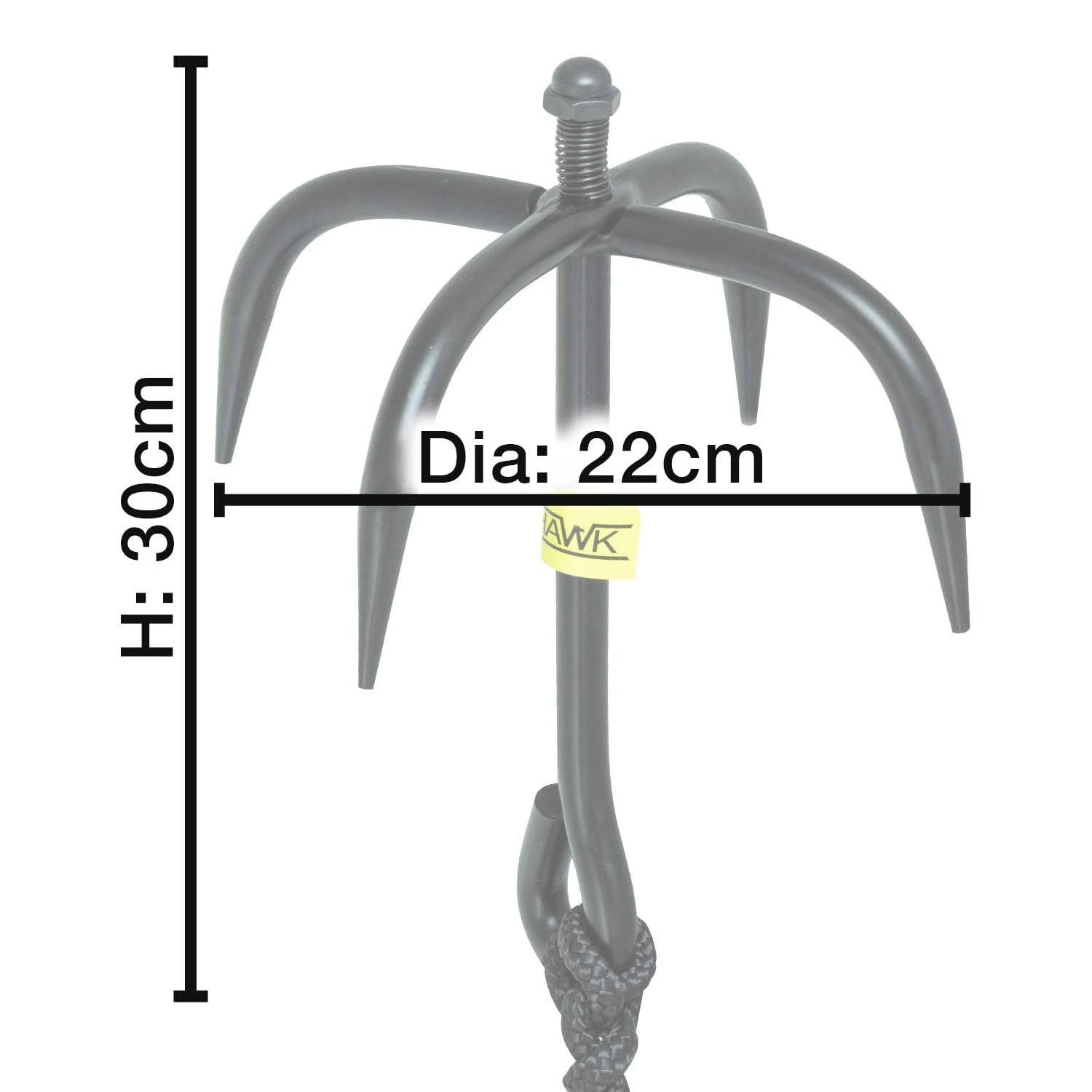Nitehawk Heavy Duty Grappling Anchor Hook with 10m Nylon Rope for Hiking/Boating