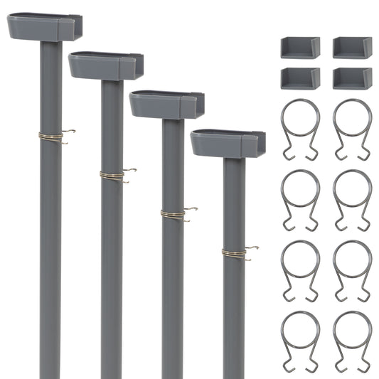 Woodside 4-pack greenhouse downpipe rainwater kit with 35mm guttering and water butt diverter.