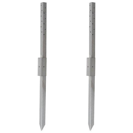 Woodside Fence Post Repair Kit – Heavy Duty Galvanised Steel Ground Anchor Stakes 2 PACK