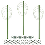 Woodside Garden Plant Support Rings Growing Cages, Adjustable Stakes & Clips – 3 PACK