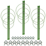 Woodside Garden Plant Support Rings Growing Cages, Adjustable Stakes & Clips – 3 PACK
