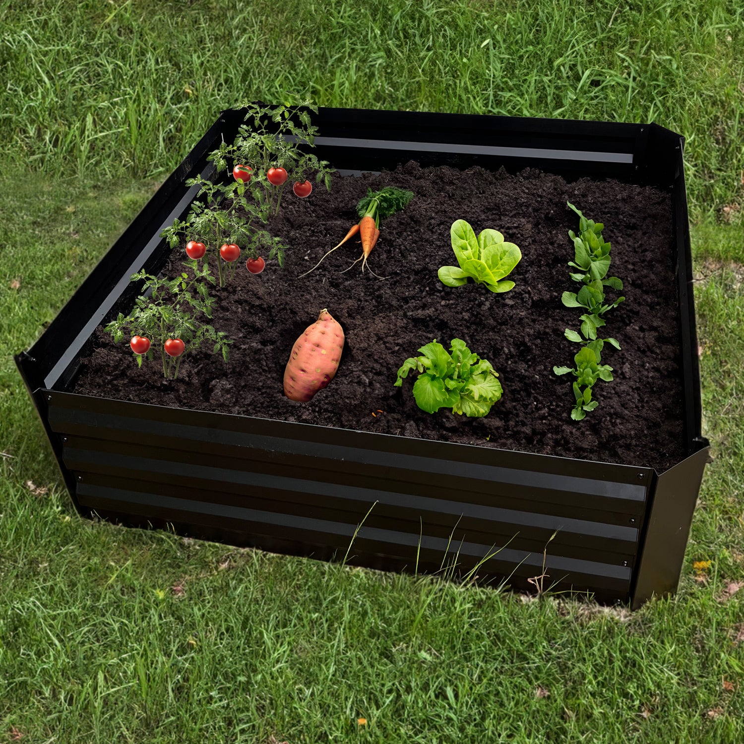 Raised Garden Planter Steel Grow Bed for Plants/Veg/Herbs 300L Planting Box