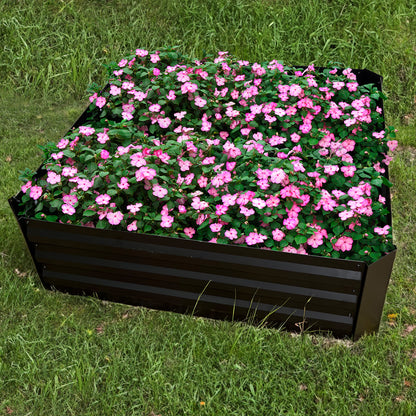 Woodside Tunstall Outdoor Garden Raised Steel Vegetable/Herb/Flower Grow Bed Planter