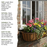 Woodside Extra Deep Natural Coco Fibre Wall/Window Trough Replacement Liners, 60cm, pack of 5