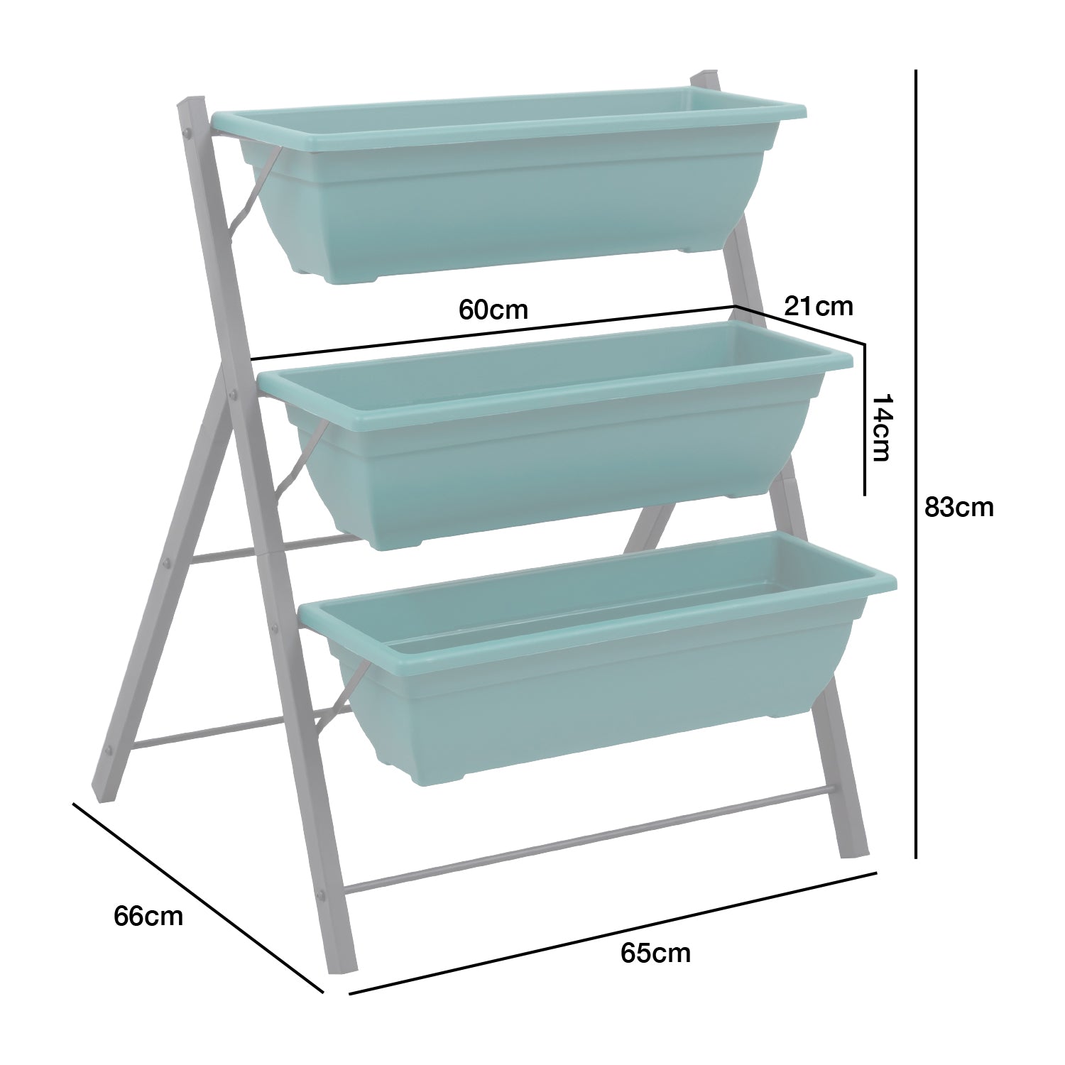 Woodside Drayton 3/5 Tier Metal Garden Planter Stand, Outdoor Plant Herb Display Shelves