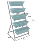 Woodside Drayton 3/5 Tier Metal Garden Planter Stand, Outdoor Plant Herb Display Shelves