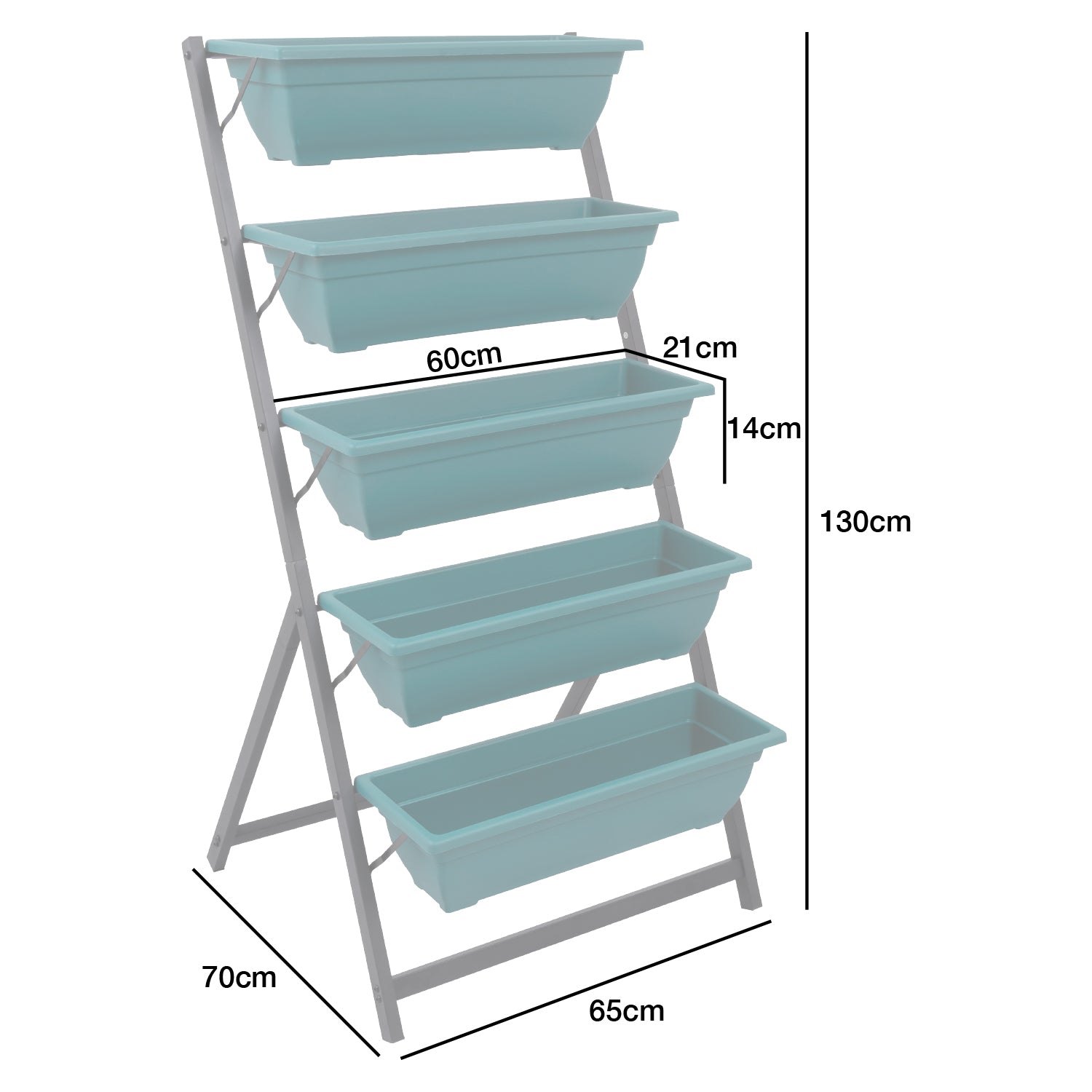 Woodside Drayton 3/5 Tier Metal Garden Planter Stand, Outdoor Plant Herb Display Shelves