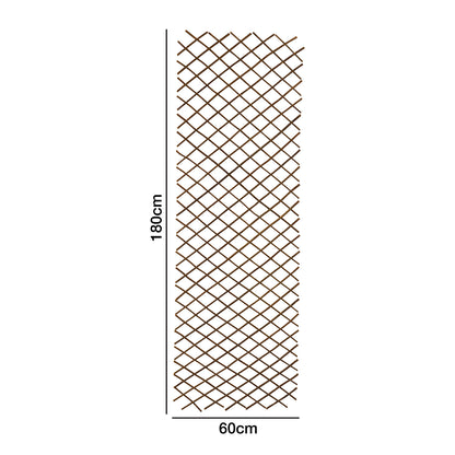 Woodside 1.8m x 60cm Wooden Wicker Garden Trellis, Climbing Plant Support 2 Pack