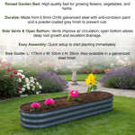 Woodside Galvanised Steel Raised Garden Planter Bed Kit for Flowers/Vegetables, Powder Coated Grey