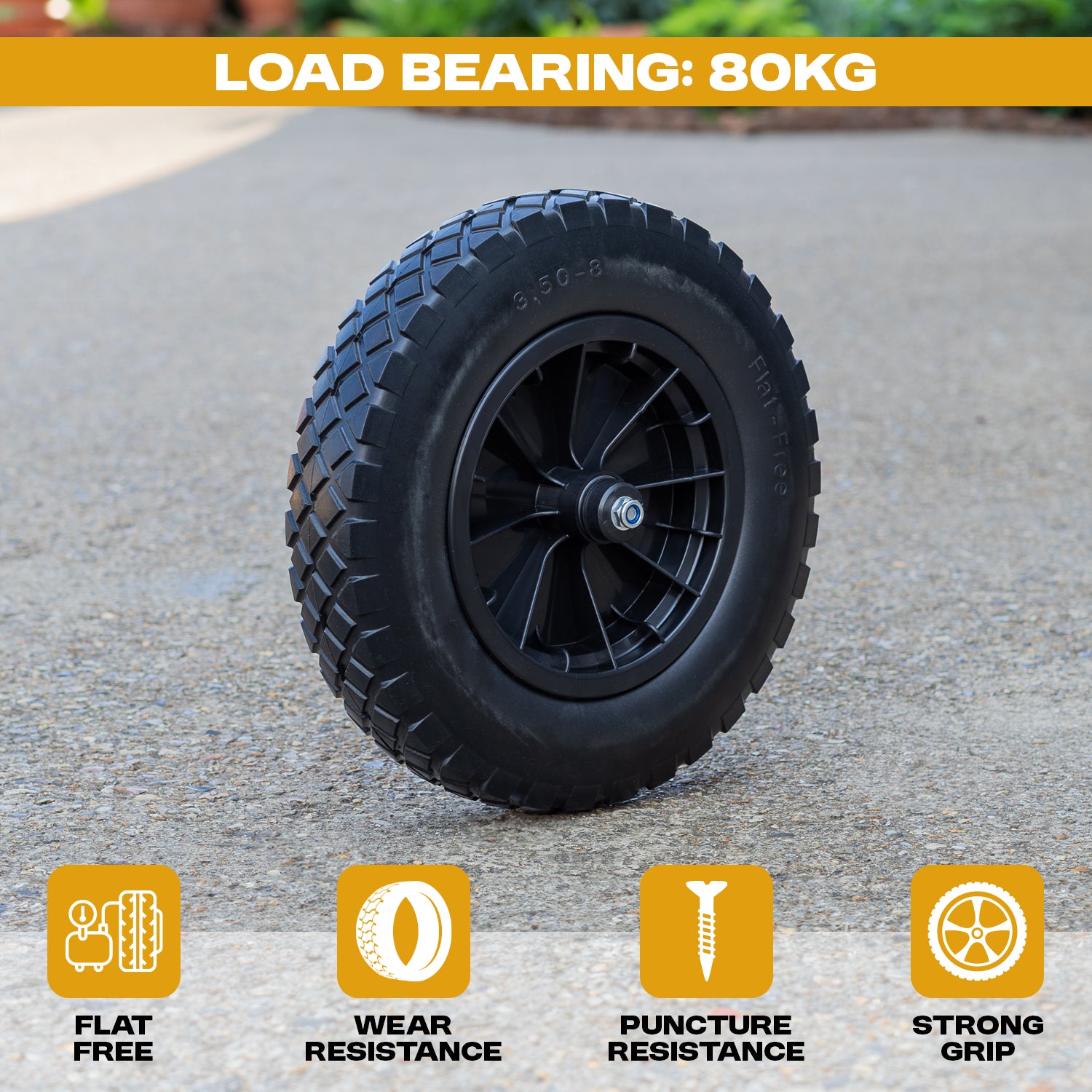 Woodside 14†Replacement Wheelbarrow Wheel, Heavy Duty Puncture Proof Tyre