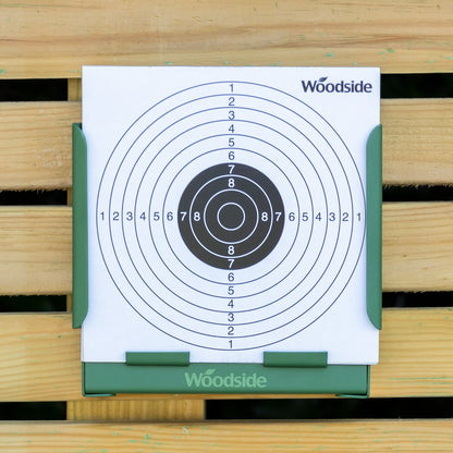 Woodside 14cm Shooting Target Holder + 100 Targets Air Rifle/Airsoft Pellet Trap