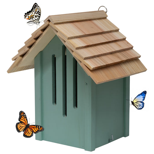 Woodside Butterfly House Insect Hotel – Wall Mounted Wooden Bug Habitat with Side Door
