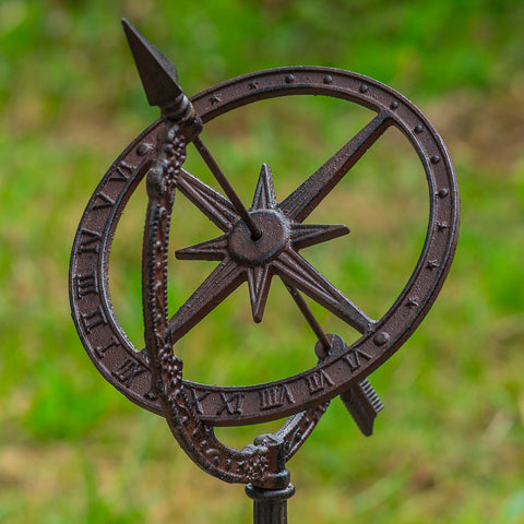 Woodside Cast Iron Garden Sundial, Antique Ornamental Outdoor Décor