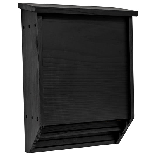 Woodside Wooden Bat House Box for Roosting & Nesting 2 Chamber Garden Habitat Black